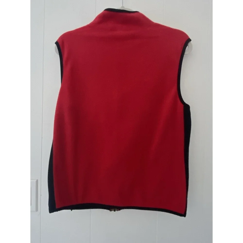 VTG The North Face Fleece Vest‎ Mens Size Medium Full Zip Sleeveless Red USA